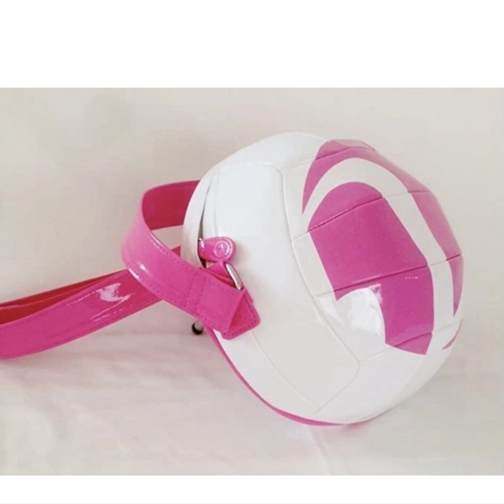 Pink and White Half Volleyball Purse NEW WITH TAGS